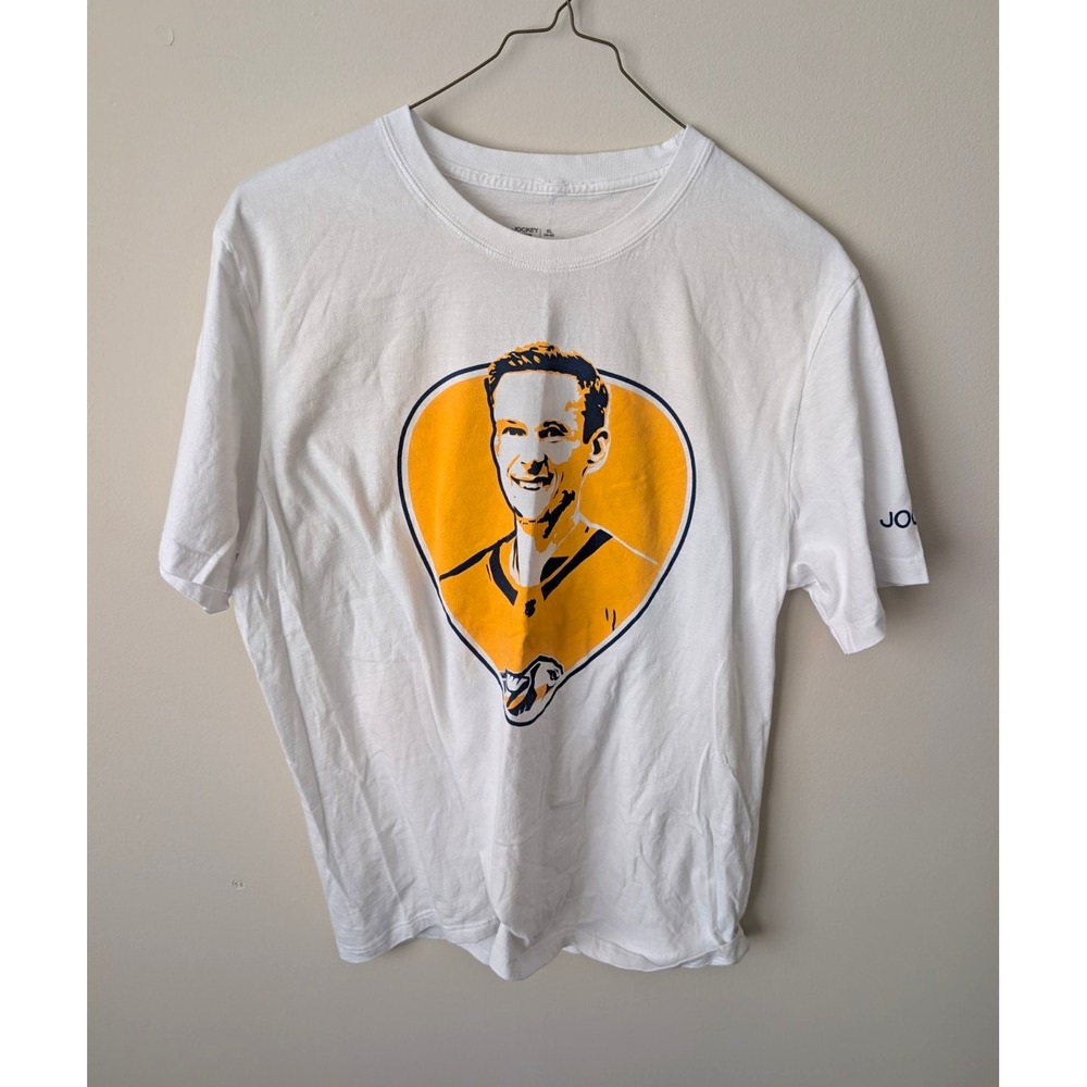 Jockey Mens XL White Short Sleeve Crew Neck Nashville Predators Pekka Rinne Tee